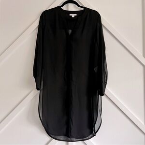 Bar lll Women's Long Sleeve Button-Front shirt blouse top Tunic Size medium